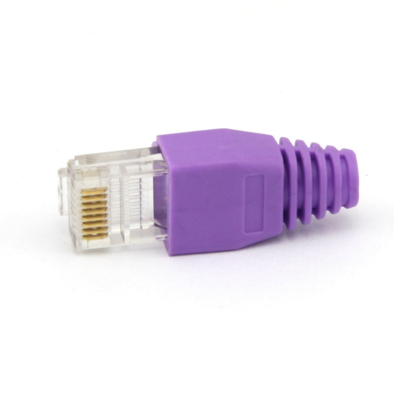 Maxmoral 100-Pack CAT5E CAT6 RJ45 Ethernet Network Cable Strain Relief Boots - Purple - Image 4